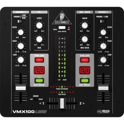 Behringer VMX100USB Mixer DJ 2 Ch w/ 2Band EQ