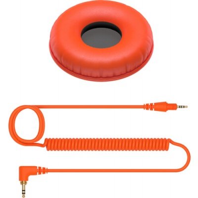Pioneer DJ HC-CP08-M Orange Cable & Earpads for HDJ-CUE1 Headphones Accessories