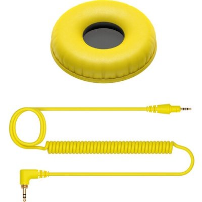 Pioneer DJ HC-CP08-Y Yellow Cable & Earpads for HDJ-CUE1 Headphones Accessories