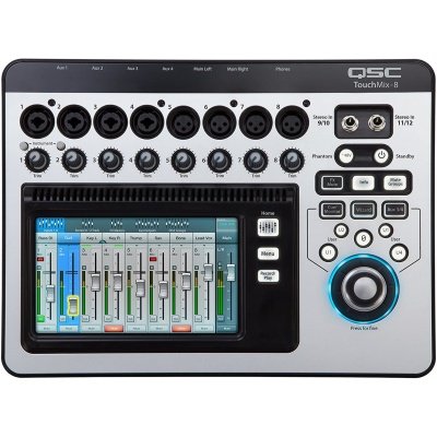 QSC Touchmix-8 Touch-Screen Digital Audio Mixer With 8 Mic/Line Inputs