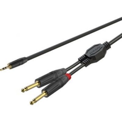 RoxTone - GPTC100L1.5 - Jk 3.5mm to 2Jk Gold 1.5M Audio Cables & Adapters