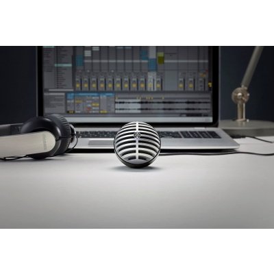 Shure MV5-B-LTG Digital Condenser Microphone (Black) Furnishing Lightning Cable For Mac, PC, IPhone, IPod And IPad