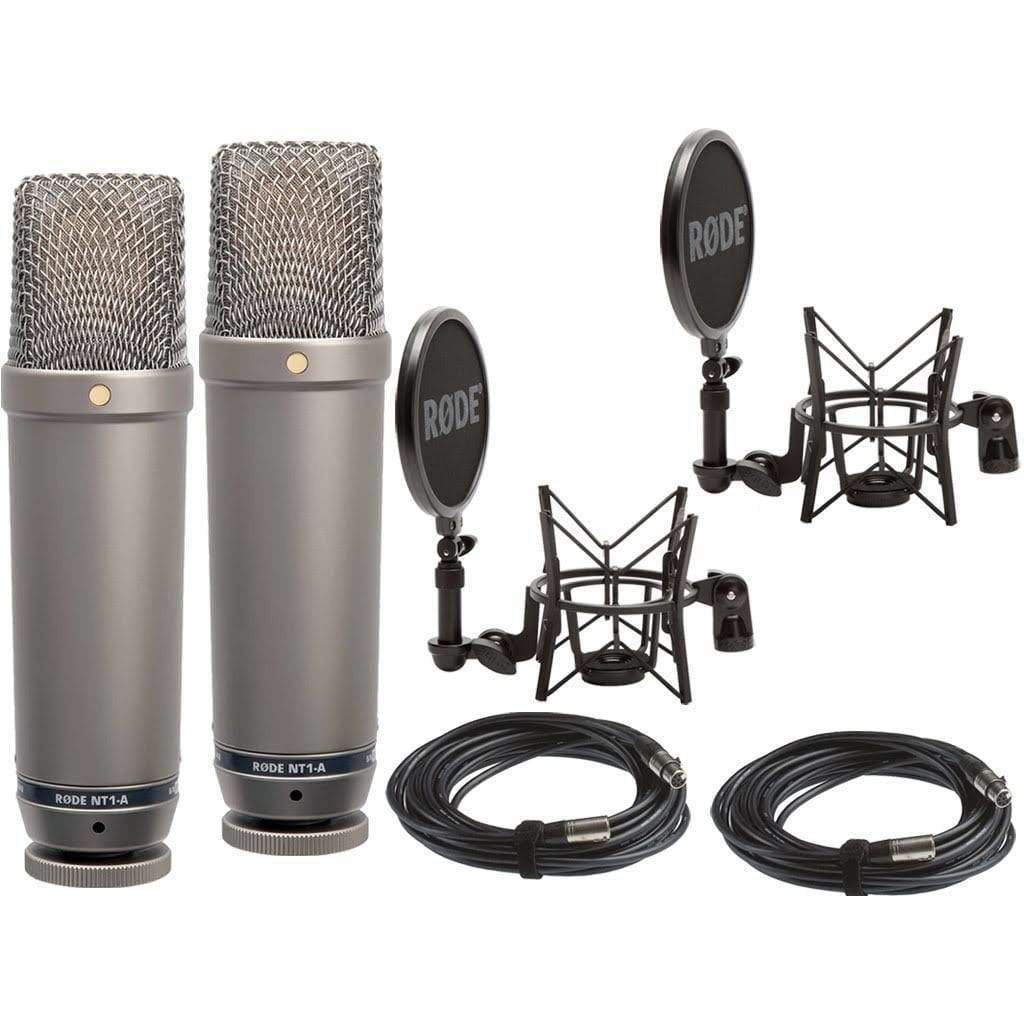 Rode NT1AMP Studio Microphone Pair of acoustically matched NT1-A 1  cardioid condenser microphones - Technostore