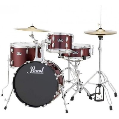 Pearl RS584C/C#91 Road Show 4pc Drum Set 1812B/1007T/1410F/1350S with Cymbal & Hardware Red Wine