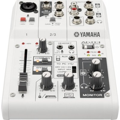 Yamaha AG03 Multipurpose 3-Channel Mixer With Usb Audio Interface