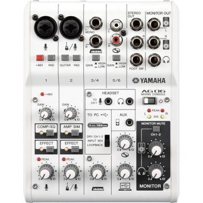 Yamaha AG06 Multipurpose 6-Channel Mixer With Usb Audio Interface