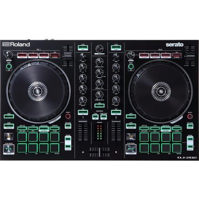 Roland DJ-202 DJ Controller, Two-Channel, Four-Deck Controller For Serato DJ Lite
