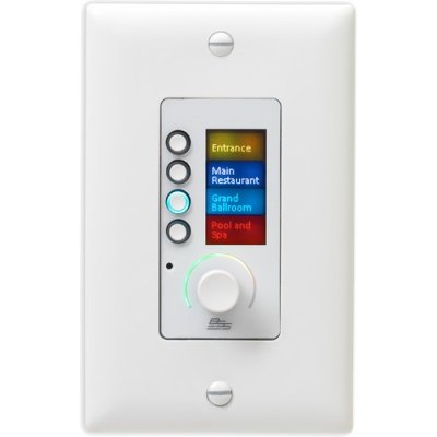 BSS Audio EC-4BV Ethernet Controller with Four Buttons & Volume Wall Plate White