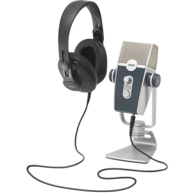 AKG Podcaster Essentials Lyra USB Microphone and AKG K371 Headphones  l 5122010-00