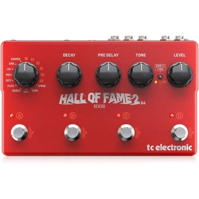 TC Helicon HALLOFFAME2X4REVERB Pedal Reverb, with 4 MASH Switches, Shimmer Reverb and 8 Reverb Presets