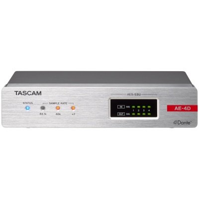Tascam AE-4D 4-Channel AES/EBU Input/Output Dante Converter with built-in DSP Mixer