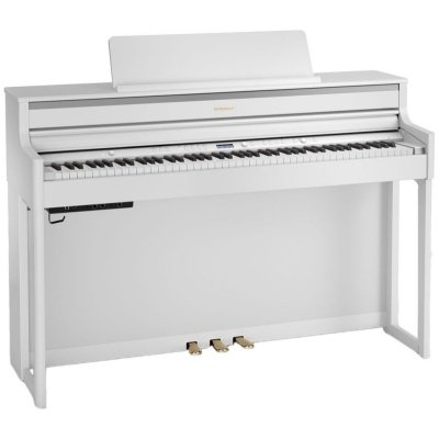 Roland HP704-WH Digital Piano with KSH704/2WH Stand (Polished White)