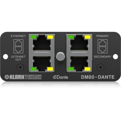 Klark Teknik DM80-DANTE Dante Expansion Module with 16 x 32 Channels, Additional ULTRANET Audio Networking and Ethernet Connectivity