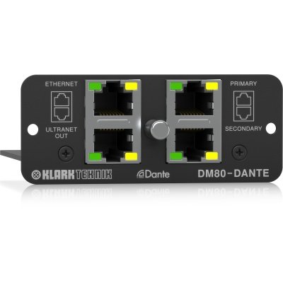 Klark Teknik DM80-DANTE Dante Expansion Module with 16 x 32 Channels, Additional ULTRANET Audio Networking and Ethernet Connectivity