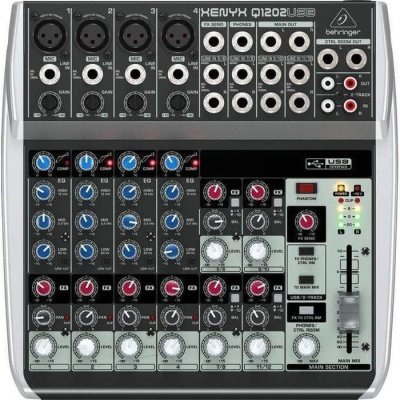 Behringer Q1202USB Mixer Audio 12 CH (4 Mono & 4 Stereo) w/ FX and USB Interface