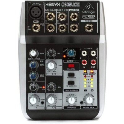 Behringer Q502USB Mixer Audio 5 CH (1Mono & 2 Stereo) w/ USB Interface