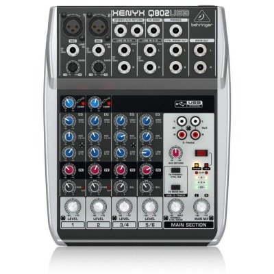Behringer Q802USB Mixer Audio 6 CH (2Mono & 2 Stereo) w/ Usb Interface