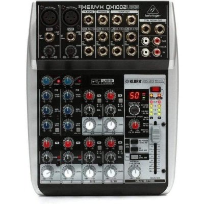 Behringer QX1002USB Mixer Audio 10 CH (2Mono & 4 Stereo) w/ KLARK TEKNIK Multi-FX Processor and USB Interface