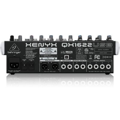 Behringer QX1622USB Mixer Audio 12 CH (4 Mono & 4 Stereo) w/ KLARK TEKNIK Multi-FX Processor USB Interface and Wireless Option