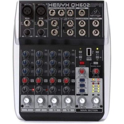 Behringer QX602MP3 Mixer Audio 6 CH (2 Mono & 2 Stereo) w/ FX and MP3 Player