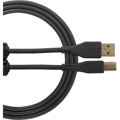 UDG U95001BL Cable USB 2.0 (A-B) - High-speed Audio Optimized USB 2.0 A-Male to B-Male cable, Black, 1M