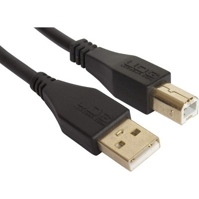 UDG U95001BL Cable USB 2.0 (A-B) - High-speed Audio Optimized USB 2.0 A-Male to B-Male cable, Black, 1M