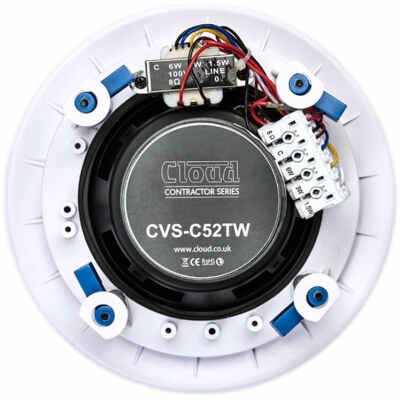 Cloud CVS-C52TW 5¼" Coaxial, 8?/<6W 100v, Ceiling Speaker WHITE
