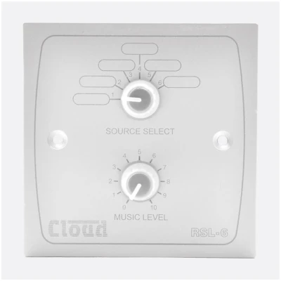 Cloud RSL-6W Remote Music Source and Level Control Plate in White