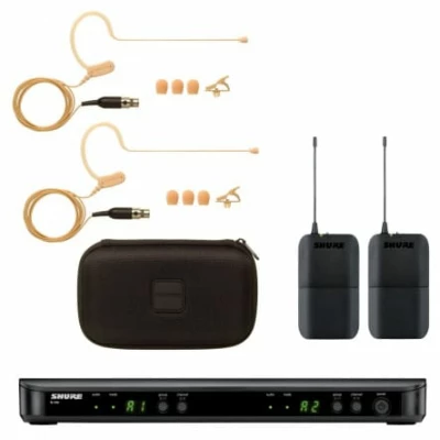 Shure BLX188UK/MX53-K14 Wireless Dual Presenter System with Two MX153 Earset Microphones