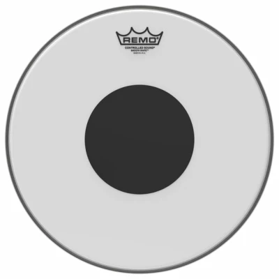 Remo CS-1218-20 Bass, CONTROLLED SOUND®, SMOOTH WHITE, 18" Diameter, Clear Dot On Top