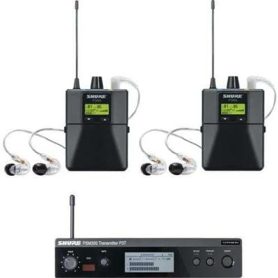 Shure P3TUKRA215TWP-K3E PSM 300 Twin-Pack Pro Wireless In-Ear Monitor Kit