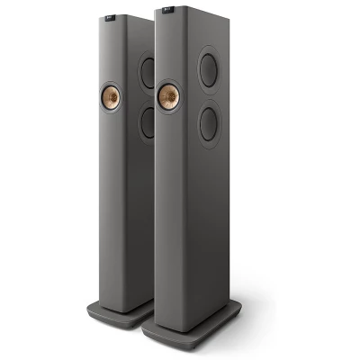 KEF LS60 All-In-One Hi-Fi Wireless Active Floor Standing Speaker Grey - Pair