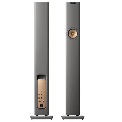 KEF LS60 All-In-One Hi-Fi Wireless Active Floor Standing Speaker Grey - Pair
