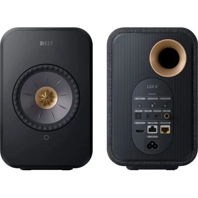 KEF LSXII Definitive Compact Wireless HiFi Bookshelf Speakers Black - Pair