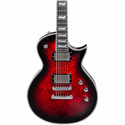 ESP Eclipse Custom Electric Guitar Liquid Metal Red Burst Finish Including ESP Hard Case