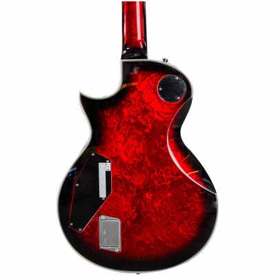 ESP Eclipse Custom Electric Guitar Liquid Metal Red Burst Finish Including ESP Hard Case