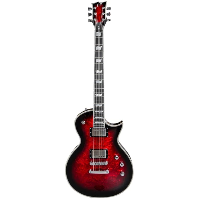 ESP Eclipse Custom Electric Guitar Liquid Metal Red Burst Finish Including ESP Hard Case