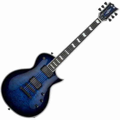 ESP E-II Eclipse Series Electric Guitar Quilted Maple Top Reindeer Blue Finish, Includes ESP Hard Case