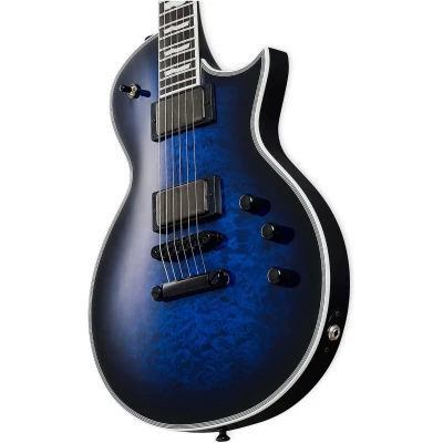 ESP E-II Eclipse Series Electric Guitar Quilted Maple Top Reindeer Blue Finish, Includes ESP Hard Case