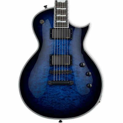 ESP E-II Eclipse Series Electric Guitar Quilted Maple Top Reindeer Blue Finish, Includes ESP Hard Case