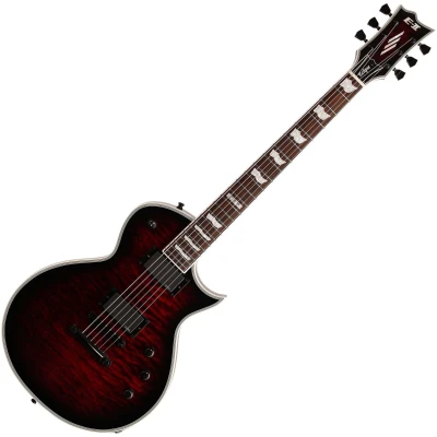 ESP E-II Eclipse Series Electric Guitar Quilted Maple Top See-Thru Black Cherry Sunburst Finish, Includes ESP Hard Case