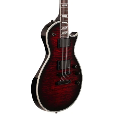 ESP E-II Eclipse Series Electric Guitar Quilted Maple Top See-Thru Black Cherry Sunburst Finish, Includes ESP Hard Case