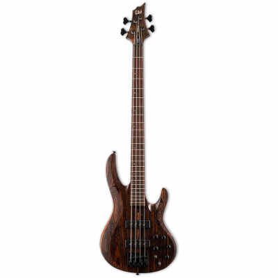 ESP LTD B-1004 Series 4-String Bass with Bocote Top, Natural Satin Finish