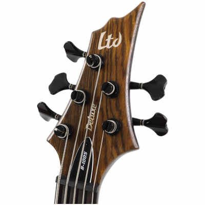 ESP LTD B-1005 Series 5-String Bass Electric Guitar with Bocote Top, Natural Satin Finish