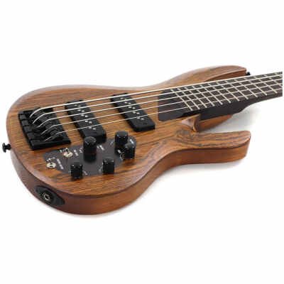 ESP LTD B-1005 Series 5-String Bass Electric Guitar with Bocote Top, Natural Satin Finish