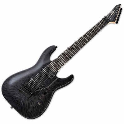 ESP LTD Buz McGrath Signature 7 String Electric Guitar Quilted Maple Top See Thru Black Finish