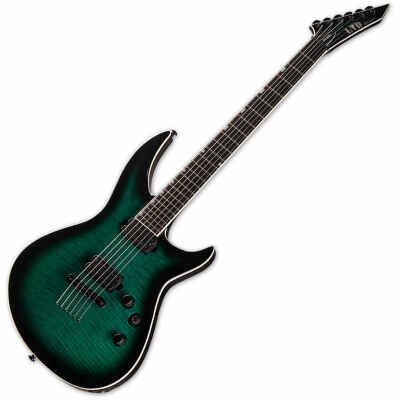 ESP LTD H3-1000 Series Electric Guitar Flamed Maple Black Turquoise Finish