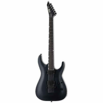 ESP LTD MH-1000 Series Baritone Electric Guitar Black Satin Finish